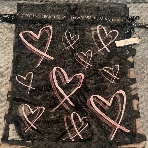 Set of (3) NWT & NWOT Victoria's Secret Black & Pink Embroidered Heart & panties - Picture 4 of 4